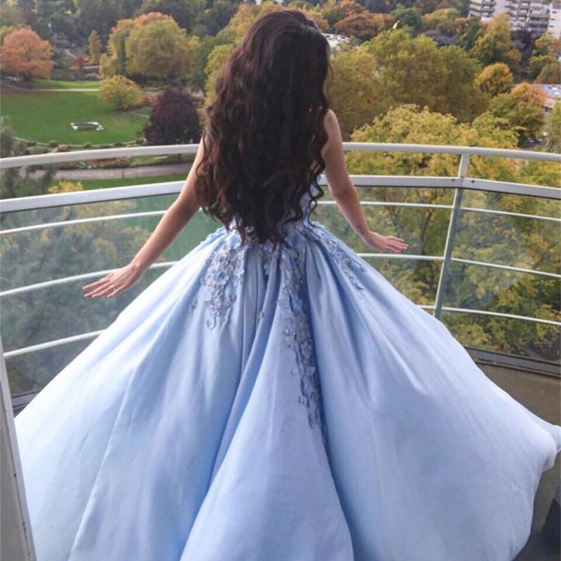 light blue ball gowns