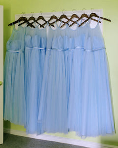 Halter Top Tulle Floor Length Bridesmaid Dresses For Weddings