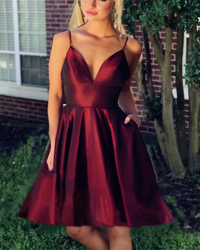 Burgundy-Homecoming-Dresses-Satin-Prom-Short-Dress-2018-New-Arrivals