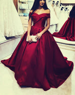 Load image into Gallery viewer, Off Shoulder Satin Ball Gowns Wedding Dresses
