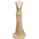 Load image into Gallery viewer, Luxury Striped Beaded Long Tulle Mermaid Evening Dresses
