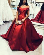 Load image into Gallery viewer, Off Shoulder Satin Ball Gowns Wedding Dresses
