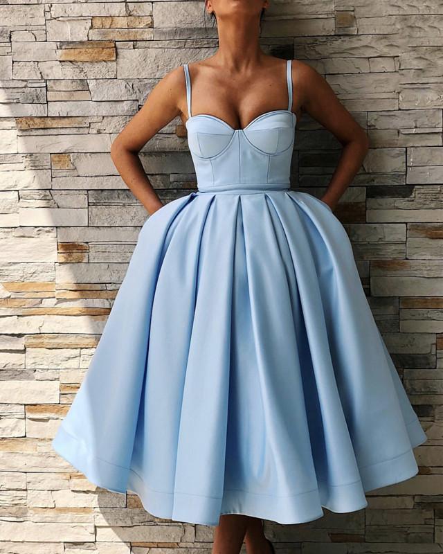 Short-Satin-Formal-Dresses-Tea-Length-Ball-Gowns-Party-Dress