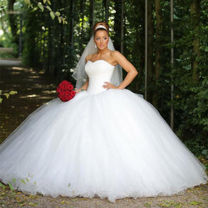 Luxurious Sequins Beaded Tulle Sweetheart Wedding Dresses Ball Gowns