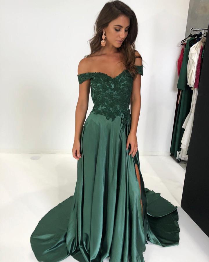 off shoulder prom dresses