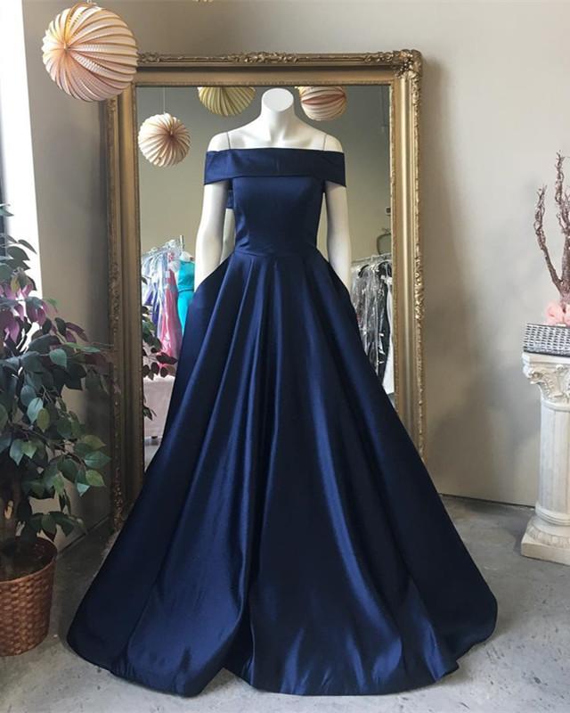 Navy-Blue-Prom-Dresses-Satin-Long-Evening-Gowns-Off-Shoulder