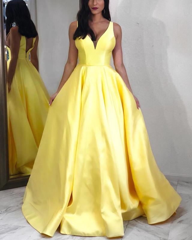 Long-Satin-Prom-Dresses-Yellow-Evening-Gowns-2019