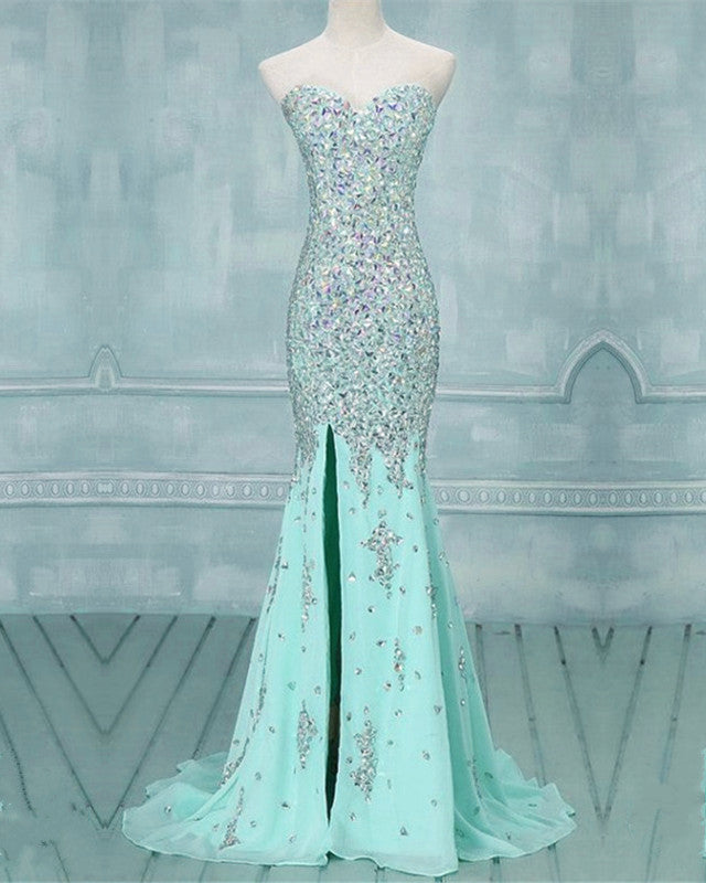 Mint Green Mermaid Prom Dresses 2020