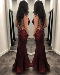 Burgundy Mermaid Prom Dresses 2020