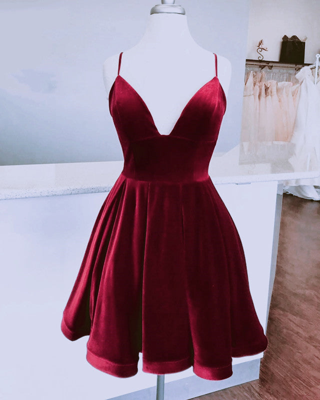 Burgundy Prom Short Dresses